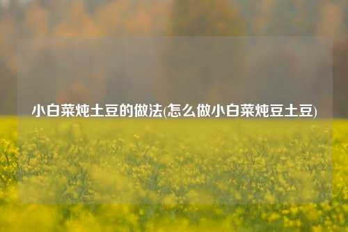 小白菜炖土豆的做法(怎么做小白菜炖豆土豆)